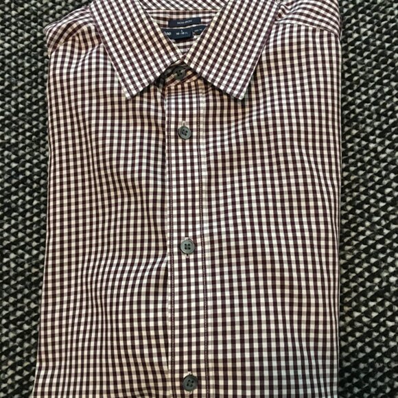 GAP Other - Burgandy & White checkered GAP Shirt Size 16/16.5